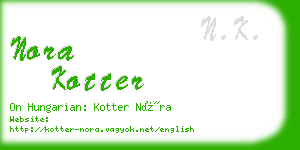 nora kotter business card